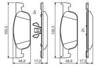 BOSCH 0986495424 Колодки тормозные LADA X-RAY передние